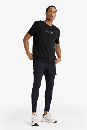 DeFactoFit Slim Fit Dar Kesim Sporcu Standart Paça İçi Taytlı Dokuma Şort 