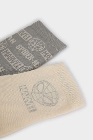 Erkek Çocuk Marvel Spiderman 2'li Pamuklu Uzun Çorap