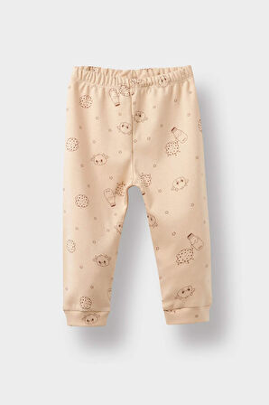 Erkek Bebek Pijama Takımı Desenli Penye Uzun Kollu Üst Uzun Alt