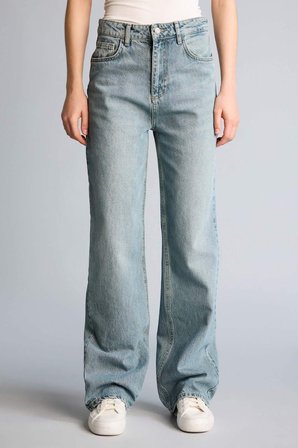 90's Wıde Leg Yüksek Bel Uzun Jean Yıkamalı Pantolon H0131AX26SPNM85