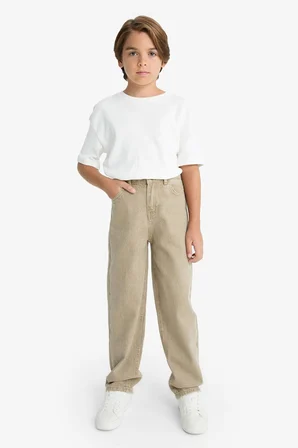 DeFacto %100 Pamuk Wide Leg Düz Paça Jean Pantolon Erkek Çocuk G1633A825AUNM86