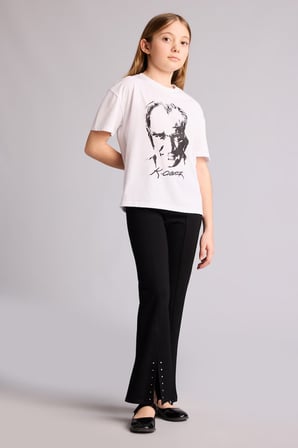 Atatürk Baskılı Tişört Kız Çocuk G9912A826SMWT34
