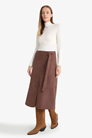 Wrap Süet Midi Etek