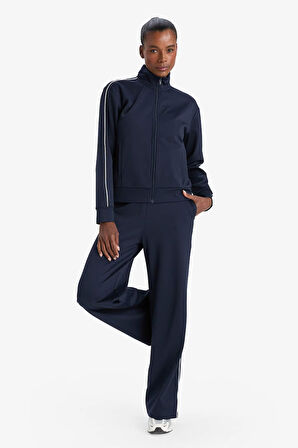 DeFactoFit Slim Fit Dar Kesim Dik Yaka İçi Yumuşak Tüylü Fermuarlı Hırka 