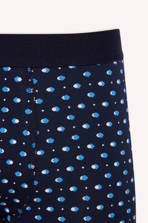 Defacto G3840AXNV135 Lacivert Regular Fit Puantiye 3'lü Boxer