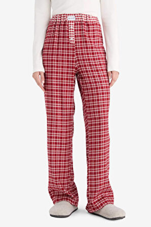 Regular Fit Uzun Kareli Pijama Altı-Fall in Love