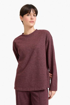 DeFacto Relax Fıt Bisiklet Yaka Sweatshirt F1013AX25AUBR93