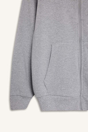 Erkek Çocuk Kapüşonlu Fermuarlı Sweatshirt