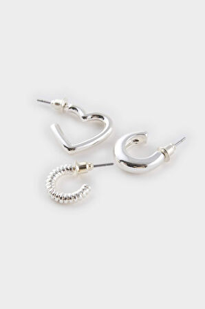 Kadın 6'lı Silver Küpe