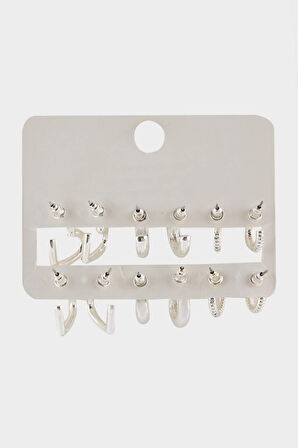 Kadın 6'lı Silver Küpe