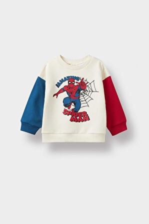Erkek Bebek Marvel Comics Bisiklet Yaka İçi Yumuşak Tüylü Sweatshirt