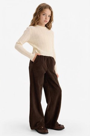 DeFacto Wide Leg Fitilli Kadife Pantolon Kız Çocuk E8295A825WNBN304