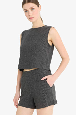 DeFacto Boxy Fit Bisiklet Yaka Bürümcük Atlet F4439AX25SMAR53