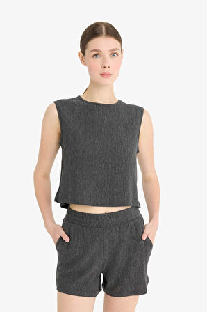 DeFacto Boxy Fit Bisiklet Yaka Bürümcük Atlet F4439AX25SMAR53