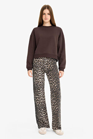 Regular Fit Bisiklet Yaka Kalın Sweatshirt