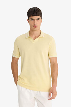 Regular Fit Polo Yaka Bubble Kısa Kollu Polo Tişört