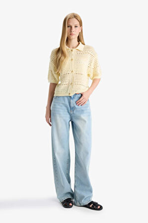 Slim Fit Dar Kesim Polo Yaka Hırka