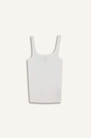 Slim Fit Dar Kesim Basic Düz Yuvarlak Yaka Fitilli Kaşkorse Atlet