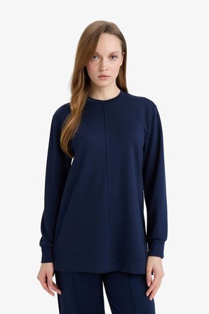 Regular Fit Bisiklet Yaka Uzun Kollu Tunik