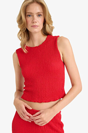 Slim Fit Dar Kesim Bisiklet Yaka Bürümcük Atlet