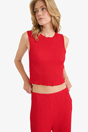 Slim Fit Dar Kesim Bisiklet Yaka Bürümcük Atlet