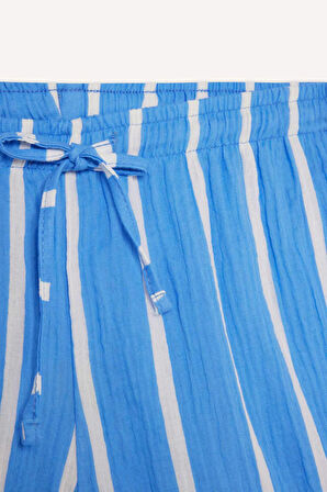 DeFacto A Kesim Çizgili Normal Bel Cepli Müslin Şort F3577AX25SMBE511