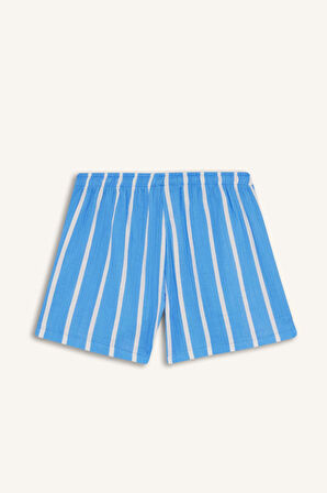 DeFacto A Kesim Çizgili Normal Bel Cepli Müslin Şort F3577AX25SMBE511