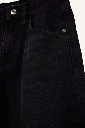 Baggy Fit Yüksek Bel Düz Paça Uzun Jean Pantolon