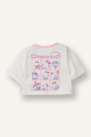 DeFacto %100 Pamuk Cınnamoroll Oversıze Penye Tişört Kız Bebek H0678A526SMER105