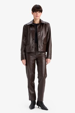DeFacto Regular Fit Polo Yaka Suni Deri Blazer Ceket G2308AX25WNBN212