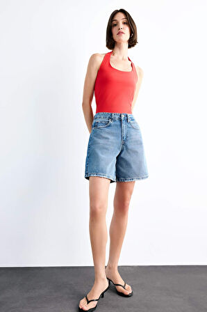Regular Fit Jean Şort