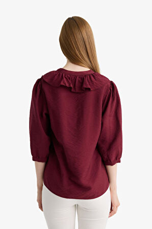 Regular Fit Bisiklet Yaka Uzun Kollu Gömlek