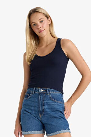 Fitted V Yaka Fitilli Kaşkorse Atlet