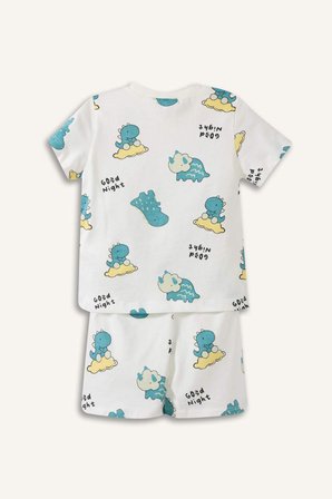 DeFacto %100 Pamuk Poplin 2'li Dokuma Pijama Erkek Bebek G8858A526SMER233