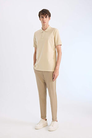 DeFacto %100 Pamuk Regular Fit Polo Yaka Kısa Kollu Basic Düz Pike Kumaş Tişört C1293AX25SPBG430