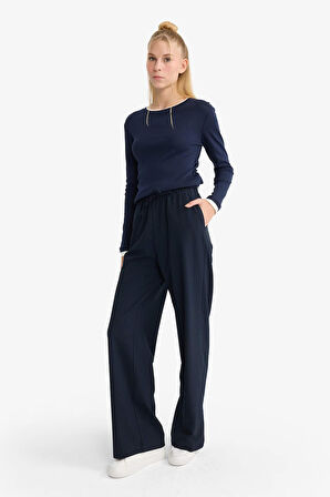 Coool Wide Leg Beli Bağcıklı Normal Bel Pantolon