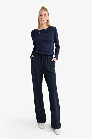 Coool Wide Leg Beli Bağcıklı Normal Bel Pantolon