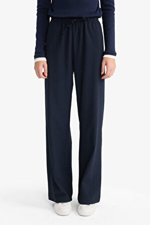 Coool Wide Leg Beli Bağcıklı Normal Bel Pantolon