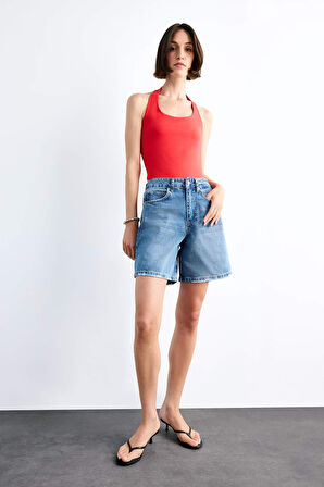 Regular Fit Jean Şort