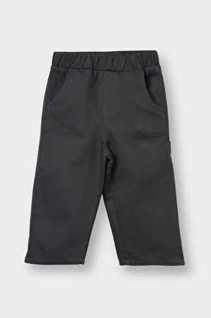 Erkek Bebek Etiket Baskılı Gabardin Pantolon