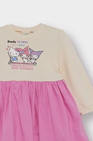 Kız Bebek Hello Kitty Uzun Kollu Fitilli Kaşkorse Elbise
