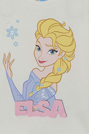Kız Bebek Frozen Bisiklet Yaka Uzun Kollu Tişört