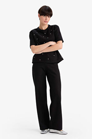 Straight Fit Geniş Paça Pantolon