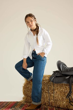 DeFacto Baggy Fit Geniş Paça Jean Pantolon Kız Çocuk F7166A825AUNM34