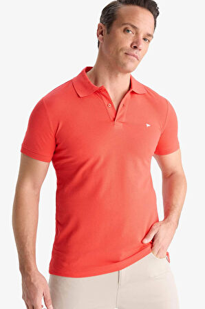 DeFacto Slim Fit Dar Kesim Nakışlı Kısa Kollu Polo Tişört D7665AX25SPRD28