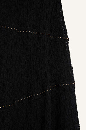 A Kesim Normal Bel Dantel Mini Etek