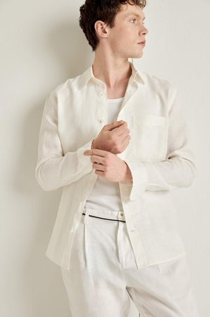 DeFacto %100 Keten Regular Fit Gömlek G0788AX26SMWT33