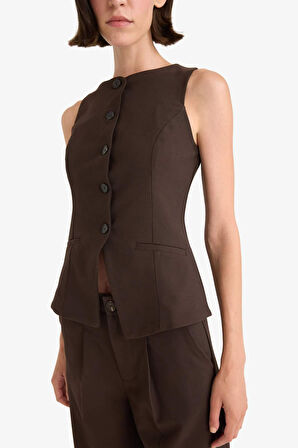 Fitted Bisiklet Yaka Yelek