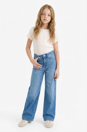 DeFacto %100 Pamuk 90's Wıde Leg Geniş Paça Jean Pantolon Kız Çocuk G4648A826SMNM39