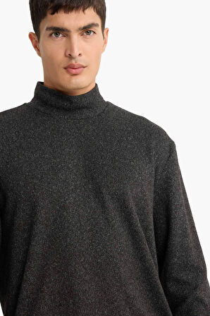 Regular Fit Yarım Balıkçı Yaka Sweatshirt